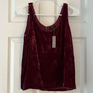 J Crew Burgundy Velvet Tank